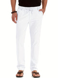 2025 kkboxly  Men's Loose Elastic Waist Solid Color Business Casual Trousers, Men's Outfits