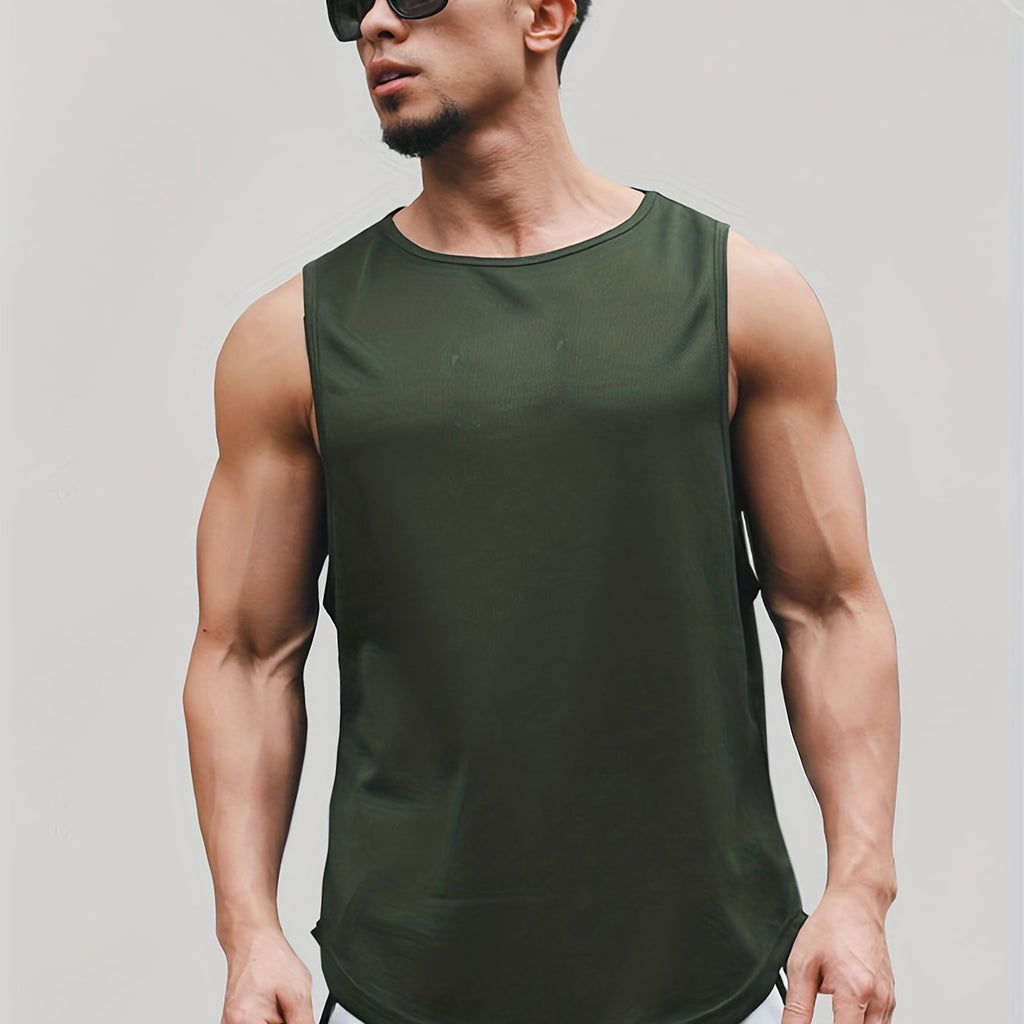 kkboxly  Men's Sleeveless Sports T-Shirt, Quick Drying Breathable Tank Top For Running Training Marathon