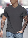 kkboxly  Plus Size Assorted Colors Basic Tees For Male, Oversized Causal T-shirts For Summer Fitness Leisurewear, Men Clothing