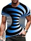 kkboxly Optical Illusion, Men's T-Shirt, Casual Loose Tees, Men's Streetwear