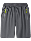 Quick Drying Comfy Shorts, Men's Casual Zipper Pockets Shorts For Summer Gym Workout Training