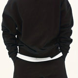 kkboxly  Men's Trendy Solid Sweatshirt, Casual Cotton Slightly Stretch Breathable Long Sleeve Loose Top For Outdoor