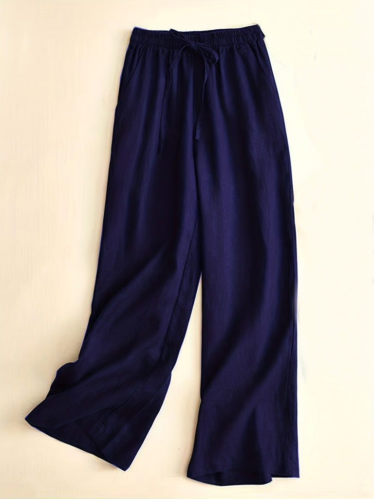 kkboxly  Drawstring Wide Leg Pants, Casual Loose Pants For Spring & Summer, Women's Clothing
