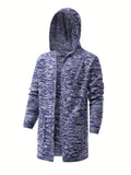 kkboxly  All Match Knitted Hooded Cardigan, Men's Casual Warm High Stretch Overcoat Sweater Jacket For Fall Winter