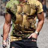 kkboxly  Men's Plus Size All Over 3D Print Tees For Summer, Oversized Casual T-shirts, Men's Clothings