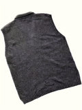 Plus Size Men's Solid Knit Vest Spring Fall Winter Sleeveless Sweater, Men's Clothing