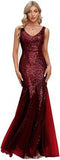 2025New Fishtail Evening Dress  New V-Neck Sexy Long Formal Ball Sequins Party Dress Woman