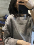 2025    22/6 small master, literary and retro light and casual pullover, one-word collar summer sunscreen ramie shirt