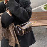 KKBOXLY 2025 Premium sense niche retro soft leather underarm bag women's popular new trendy and versatile temperament commuter messenger small square bag