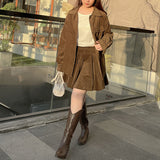 Thickened corduroy shirt women's clothing  spring and autumn new Korean version casual design sense pit strip shirt jacket tide