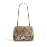 2025 Autumn and winter new cover bag plush premium small fragrant wind small square bag casual diamond chain bag single shoulder messenger bag women's bag