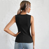 popular spot New  hot-selling sexy U-neck slim-fit T-shirt solid color versatile vest top female