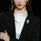2025 New cardigan anti-light fixed clothes pin brooch fresh literary temperament versatile oil dripping flower small brooch