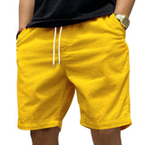 KKBOXLY Summer 2025 men's retro corduroy casual shorts trendy brand loose solid color lace-up loose sweatpants men