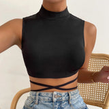 New sexy wind I-shaped sling vest summer new slim strap solid color short sleeveless top women