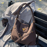 KKBOXLY 2025 Casual commuting retro matte large-capacity bag women's popular new autumn and winter double shoulder back bag single shoulder tote bag