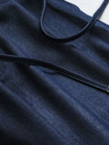 Drawstring elastic waist loose thin imitation denim drape thin straight mopping pants wide leg women's pants casual pants L630