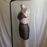 2025  4273 2025 New new rhinestone inlaid diamond cloth handmade neck halter top skirt set