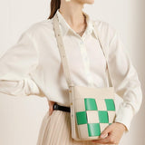 Spring and summer new  cowhide versatile bucket bag women's large-capacity niche shoulder messenger bag