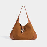 2025 popular large capacity suede tote bag women's underarm bag popular new shoulder bag retro, commuter cowhide small