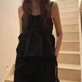 Korean version of the new sweet and cute princess style A-shaped suspender top, pleated design lotus leaf pendulum age-reducing vest for women