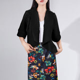 2025 handmade three-dimensional pleated jacket women's loose and versatile high-end large lapel short cardigan with top women's clothing
