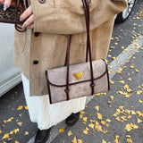 KKBOXLY 2025 Premium retro oil wax leather flip underarm bag women's popular new simple commuter large-capacity portable shoulder bag