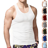 KKBOXLY 2025 summer sleeveless vest men's heavy T-shirt n basketball vest slim-fit quick-drying casual sports vest