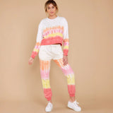 2025 spring and summer  new loungewear casual two-piece set women's summer  long-sleeved sweater trousers set