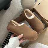 2025  Birkenstocks small potato snow boots popular autumn and winter new warm muller shoes lazy one pedal