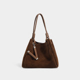 2025 High texture matte portable tote bag popular new two-layer anti-velvet cowhide retro fashion shoulder messenger bag