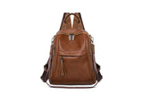 2025 fashion PU backpack single shoulder crossbody backpack large capacity splicing wind going out commuting fringed women's backpack