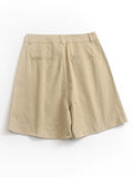 Z318 solid color denim shorts women's 2023 new summer high waist wide leg medium pants loose and thin five-point pants