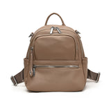 2025 2025 new solid color soft leather high-end backpack fashion trend lightweight multi-purpose women's bag leisure bag