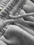 Gray sweatpants drawstring elastic waist loose straight-leg pants small wide-leg pants versatile casual sweatpants women's L479