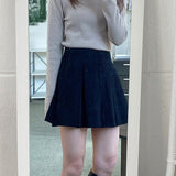 spring new Spice Girl skirt, short A-shaped version high waist and thin simple solid color Korean style pleated skirt