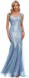 2025New Fishtail Evening Dress  New V-Neck Sexy Long Formal Ball Sequins Party Dress Woman