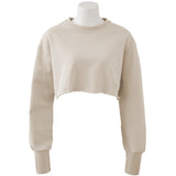 Spring new lazy style casual short sweater solid color long sleeves loose home wear comfortable versatile sports women