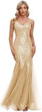 2025New Fishtail Evening Dress  New V-Neck Sexy Long Formal Ball Sequins Party Dress Woman