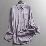 Pure cotton thin breathable cool lapel pocket sunscreen jacket  summer new long-sleeved versatile blouse X517
