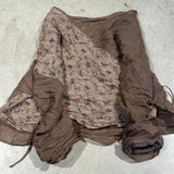 2025  24/4 SN48 flowers, literary and retro ramie printed diagonal placket lace-up shirt cardigan