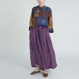 new Chinese digital printing ramie diagonal shirt, retro literary placket button top S23139