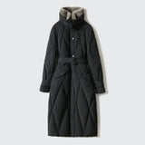 2025 trench coat goose down jacket long, high-end 95 white goose down big fur collar Rex rabbit fur collar down jacket thickened jacket winter