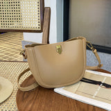 Niche high-end fashion saddle bag New live broadcast leather bag women's bag new shoulder messenger bag 7120