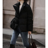 2025 Jacquard waist goose down jacket black down jacket women's high-end women's clothing short Pinghu winter clothing winter 95 white goose down