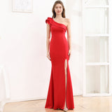 2025 Evening dress skirt, femininity, celebrity light luxury, high sense, banquet host's annual meeting, one shoulder slanted shoulder long dress