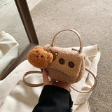 KKBOXLY 2025 Autumn and winter super fire niche lamb furry bag women's popular new versatile chain messenger bag mini furry bag