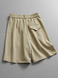 Solid color semi-elastic waist three-dimensional pinching pleated drape loose wide-leg pants pants versatile casual pants women's pants shorts Z477