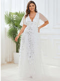 2025spring and summer new  evening dresses V collar mesh banquet performances host dress factory supply