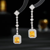 2025 S925 silver needle light luxury high-end earrings trendy fashion atmosphere banquet dress with long modified face earrings